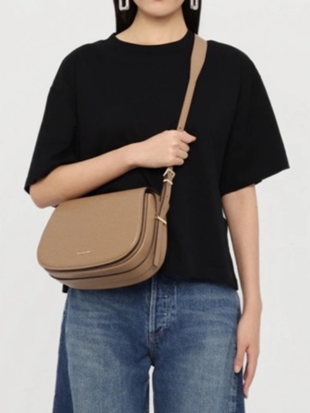Michael Kors Olive Green Leather Crossbody Saddle Bag